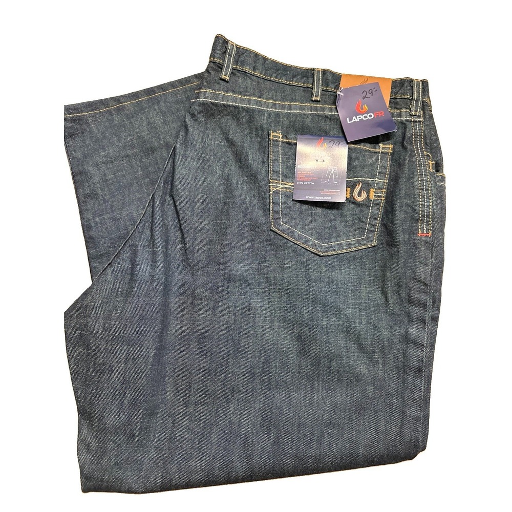 LAPCO FR Jean Men's 52x29 Flame Resistant Workwear Dark Wash Denim